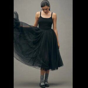 Brand New Moon River Sleeveless Tulle Twofer Midi Dress